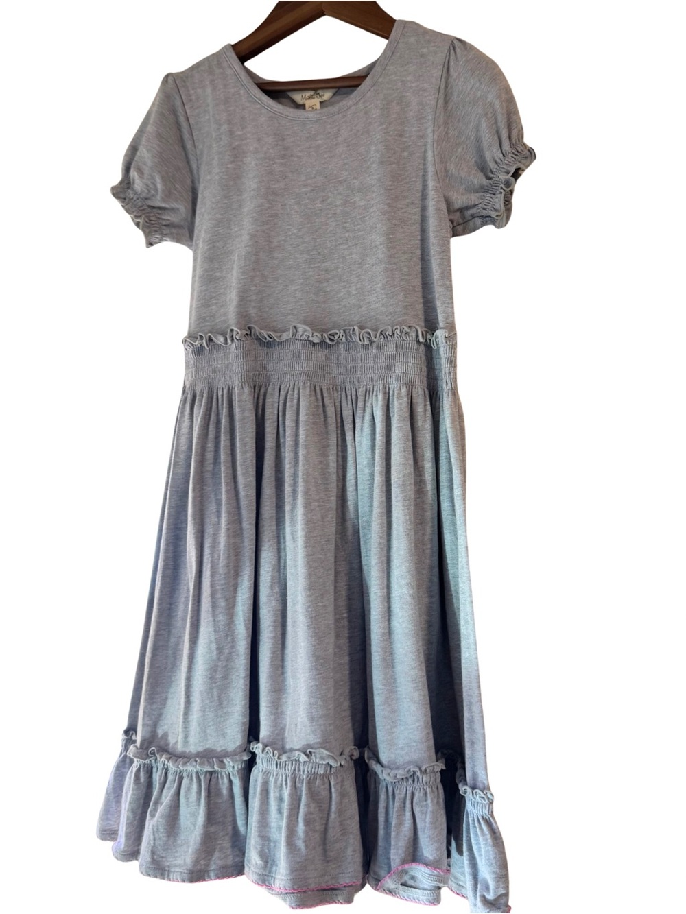 Matilda Jane heather gray perfectly paired girls lap dress | MJ ruffles size 8